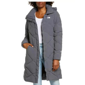 NWD, The North Face MISS METRO II HOODED DOWN GREY PARKA SZ M #C4791